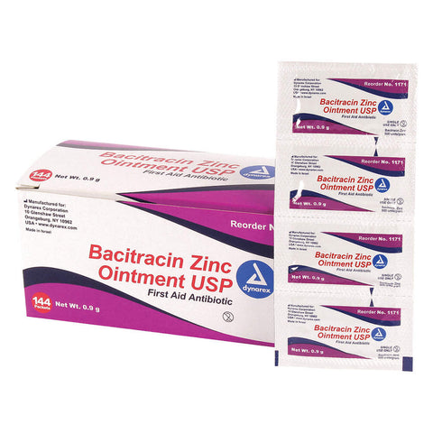 FSFAOT09 - BACITRACIN ZINC OINTMENT, 0.9G PACKETS 144EA/BOX; 12BOXES/CTN