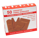 FSFBAN50 50PC ASSORTED FLEXIBLE FABRIC BANDAIDS 200 BOXES/CTN