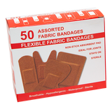 FSFBAN50 50PC ASSORTED FLEXIBLE FABRIC BANDAIDS 200 BOXES/CTN